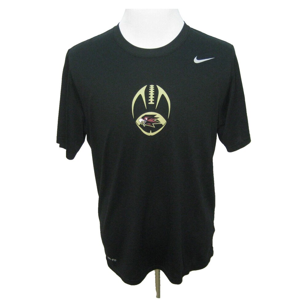 NIKE Men's (Size Large) Black Short Sleeve Hawks Football Dri-Fit T-Shirt Top
